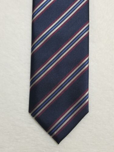Navy Blue Striped Silk Repp Tie