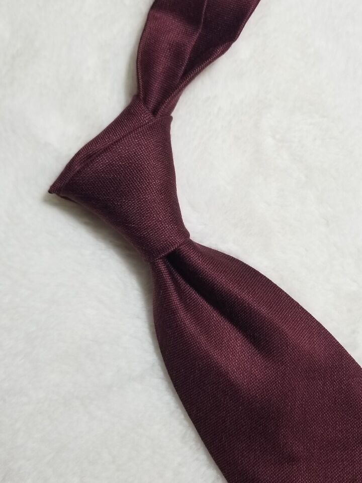 Burgundy Untipped Linen/Silk Tie