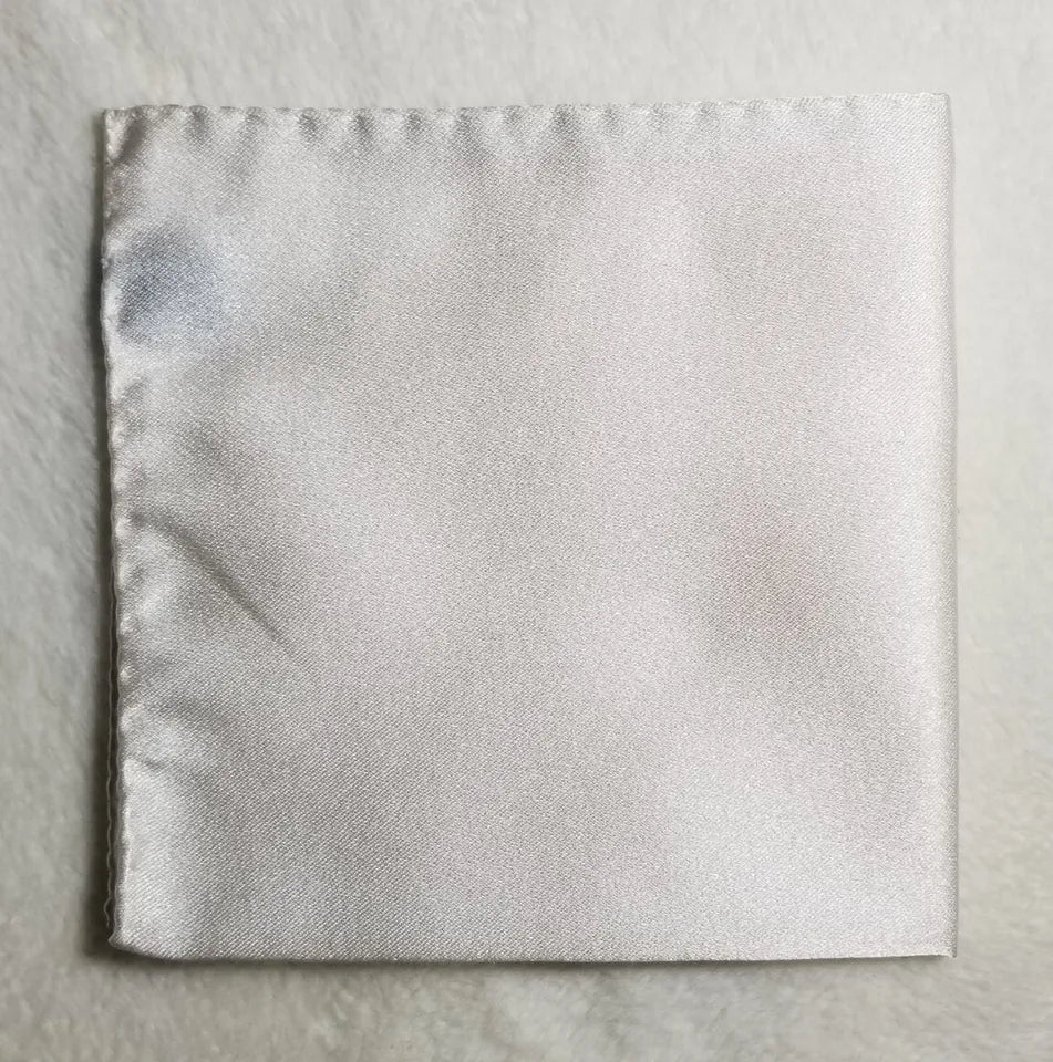 White Silk Satin Pocket Square