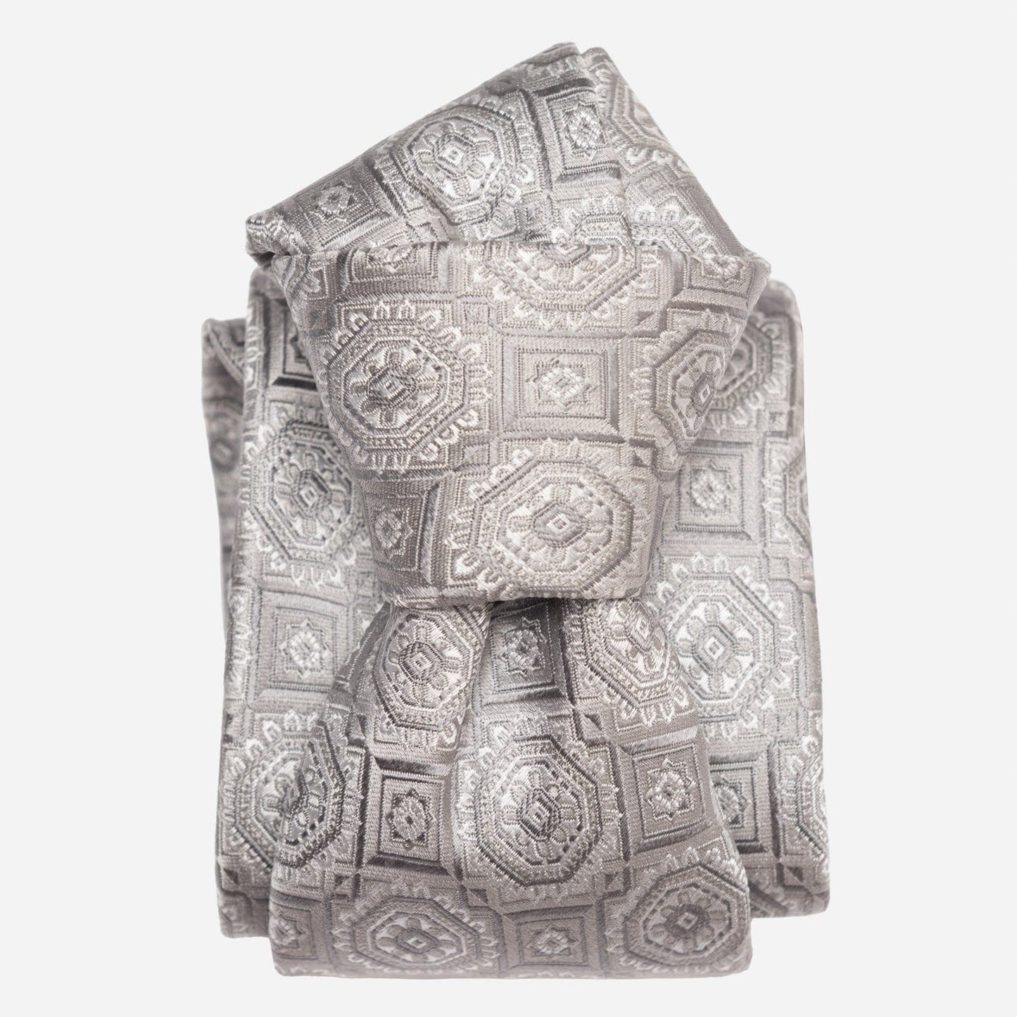 Romeo - Silk Jacquard Tie - Silver