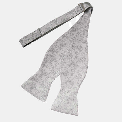 Leonardo - Silk Bow Tie - Silver