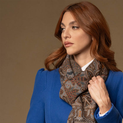 Uffizi - Wool Scarf - Tuscan Blue