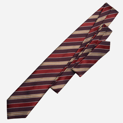 Vesuvio - Silk Jacquard Tie - Red and Burgundy